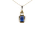 Art déco - Pendentif en or blanc, saphir de synthèse et diamants 58 Facettes B895