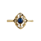 Bague opale et diamants en or jaune 585