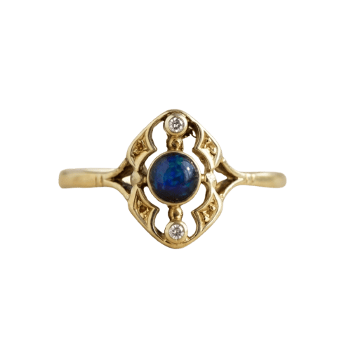 58 Bague opale et diamants en or jaune 585 58 Facettes HJ062629