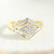 60 Bague géométrique en or jaune 585 et diamants 58 Facettes HJ062627