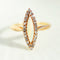 58 Bague navette ancienne en or jaune avec opale et diamants 58 Facettes HJ062638