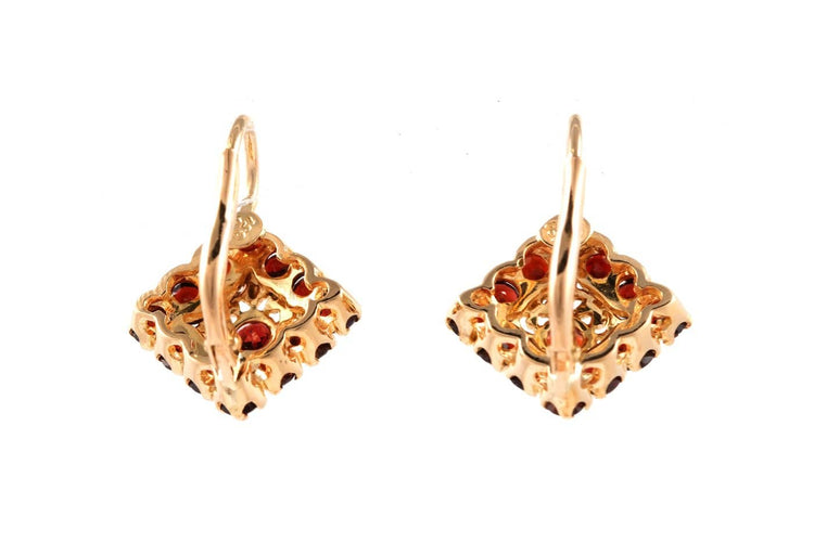 Années 50 - Boucles d'oreilles en or jaune et grenats 58 Facettes 23873