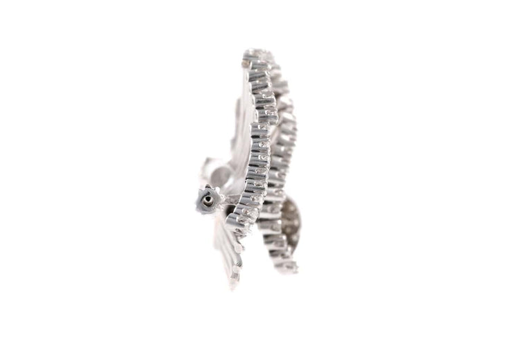 Broche Années 50 - Broche en or blanc 18 carats et diamants 8/8 58 Facettes 23899