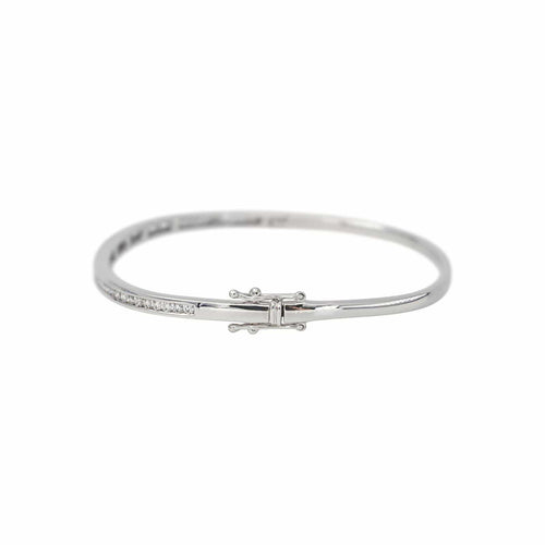 Bracelet jonc en or blanc et diamants 58 Facettes 5481003CN