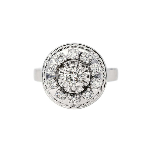 53 Marguerite - Bague en or blanc et diamants 58 Facettes 5709157CN