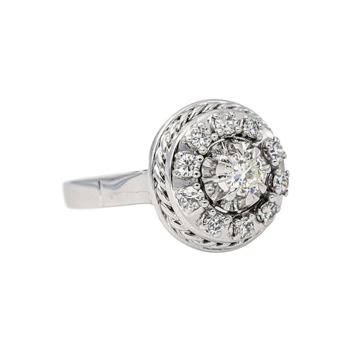 53 Marguerite - Bague en or blanc et diamants 58 Facettes 5709157CN