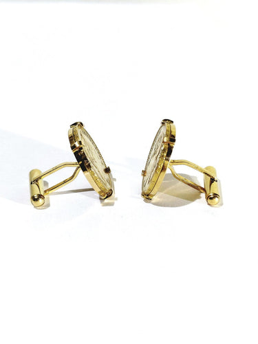 Louis d’or - Boutons de manchette en or 18 et 22 carats 58 Facettes 1808781