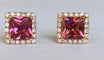 Fred Moes - Boucles d'oreilles en or rose, tourmalines et diamants 58 Facettes earrings