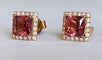 Fred Moes - Boucles d'oreilles en or rose, tourmalines et diamants 58 Facettes earrings