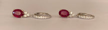 ALGT - Boucles d'oreilles en or blanc avec rubis et diamants 58 Facettes earrings