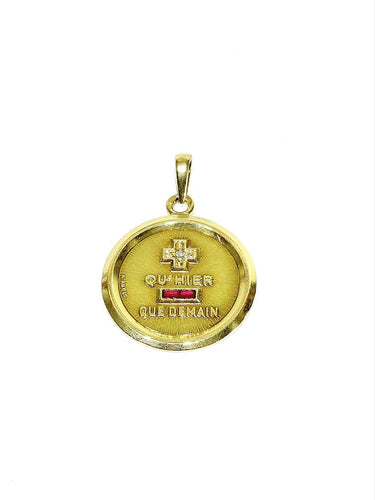 Augis - Médaille d'amour en or jaune, rubis et diamant 58 Facettes 1808874