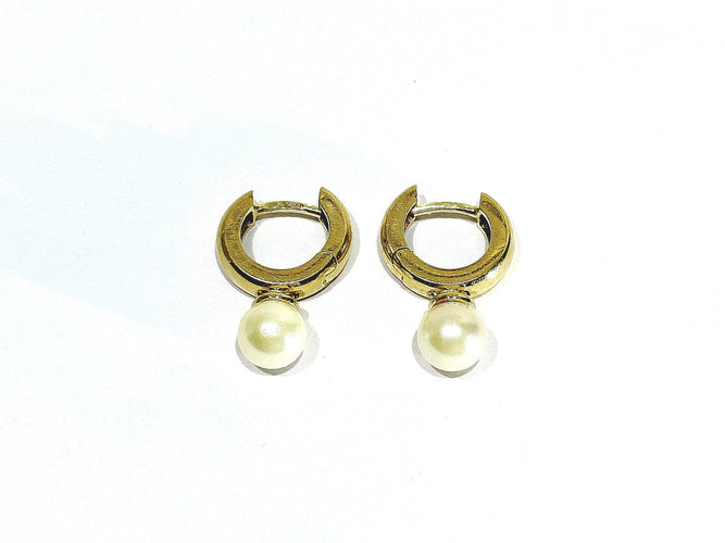 Boucles d'oreilles en or jaune et perles 58 Facettes 1808890