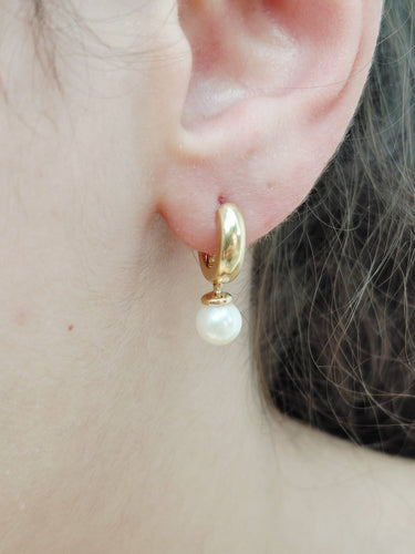Boucles d'oreilles en or jaune et perles 58 Facettes 1808890
