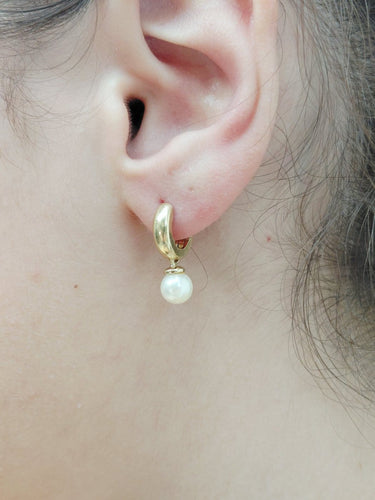 Boucles d'oreilles en or jaune et perles 58 Facettes 1808890