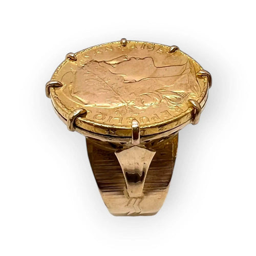 53 Bague pièce Marianne et Coq en or jaune 58 Facettes 330100967