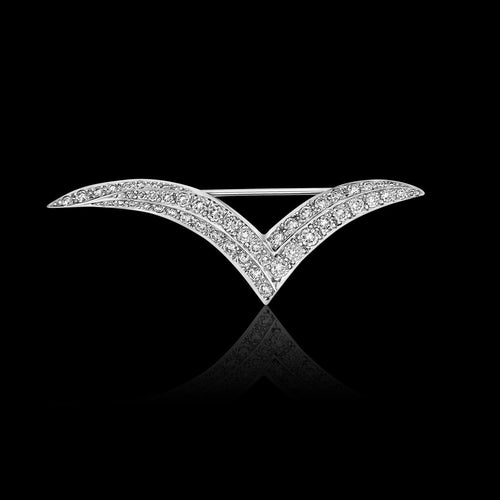Tiffany & Co. Seagull - Broche Grande Mouette en platine et diamants 58 Facettes B12