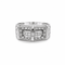 58 Art déco - Chevalière en or blanc 18 carats et diamants 58 Facettes 50493