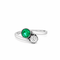 56 Green Passion - Bague Toi et Moi en or blanc, émeraude et diamant 58 Facettes 50495