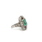 55 The Crown of Muzu - Bague Art déco en or blanc, émeraude et diamants 58 Facettes 50496