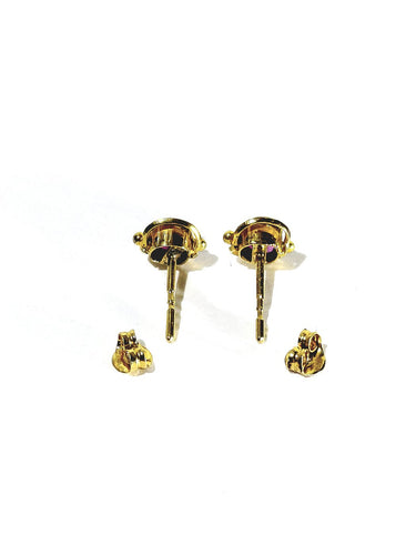 Boucles d'oreilles en or jaune et rubis 58 Facettes 1809238