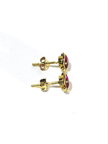 Boucles d'oreilles en or jaune et rubis 58 Facettes 1809238
