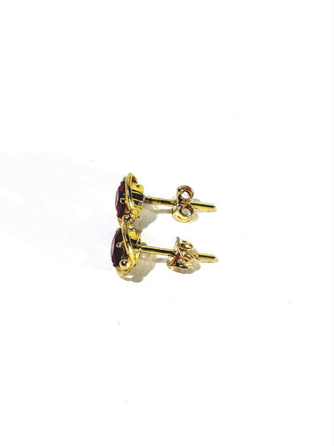 Boucles d'oreilles en or jaune et rubis 58 Facettes 1809238