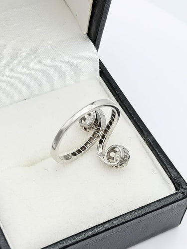 50 Bague Toi et Moi ancienne en platine et diamants 58 Facettes AX/58/1/45
