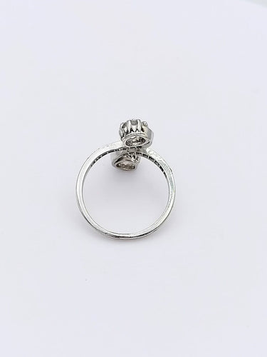 50 Bague Toi et Moi ancienne en platine et diamants 58 Facettes AX/58/1/45