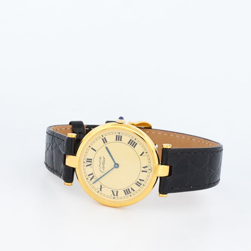 Cartier Must Vendôme - Montre LM en vermeil cadran romain citron 58 Facettes 573