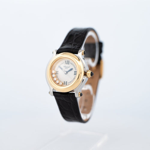 Chopard Happy Sport - Montre SM acier, or jaune et diamants 58 Facettes 574
