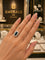 Bague 55 Bague rectangulaire en or blanc, topaze bleue et diamants 58 Facettes 50497