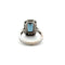 Bague 55 Bague rectangulaire en or blanc, topaze bleue et diamants 58 Facettes 50497