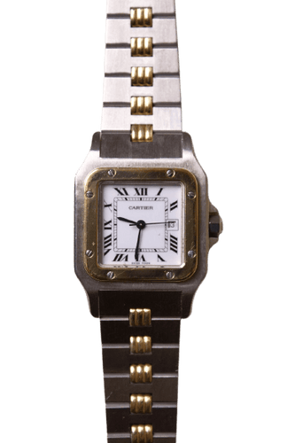 Cartier Santos Carrée Godron - Montre en acier et or jaune 58 Facettes MONTRE-016
