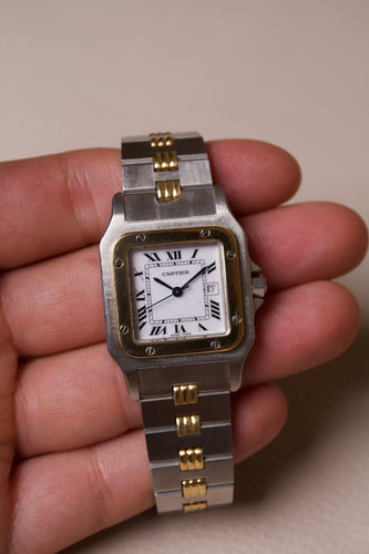 Cartier Santos Carrée Godron - Montre en acier et or jaune 58 Facettes MONTRE-016
