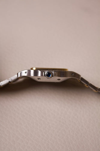 Cartier Santos Carrée Godron - Montre en acier et or jaune 58 Facettes MONTRE-016