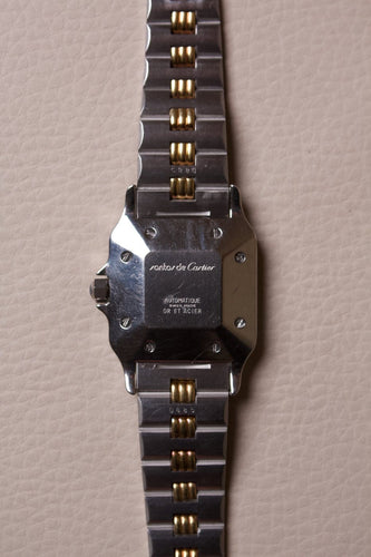 Cartier Santos Carrée Godron - Montre en acier et or jaune 58 Facettes MONTRE-016