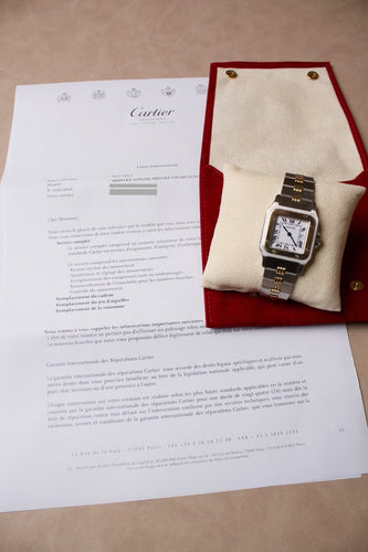 Cartier Santos Carrée Godron - Montre en acier et or jaune 58 Facettes MONTRE-016