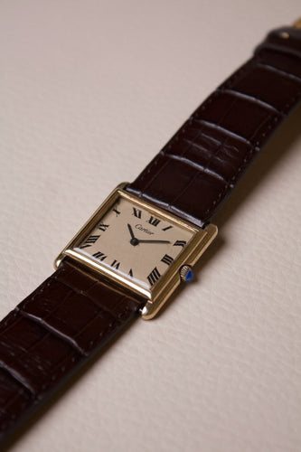 Cartier Tank Must - Montre grand modèle en vermeil 58 Facettes MONTRE-017