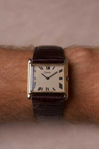 Cartier Tank Must - Montre grand modèle en vermeil 58 Facettes MONTRE-017