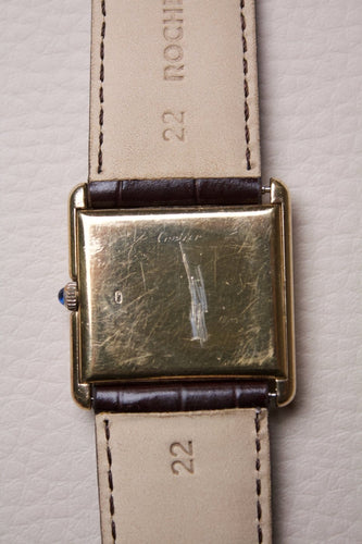 Cartier Tank Must - Montre grand modèle en vermeil 58 Facettes MONTRE-017