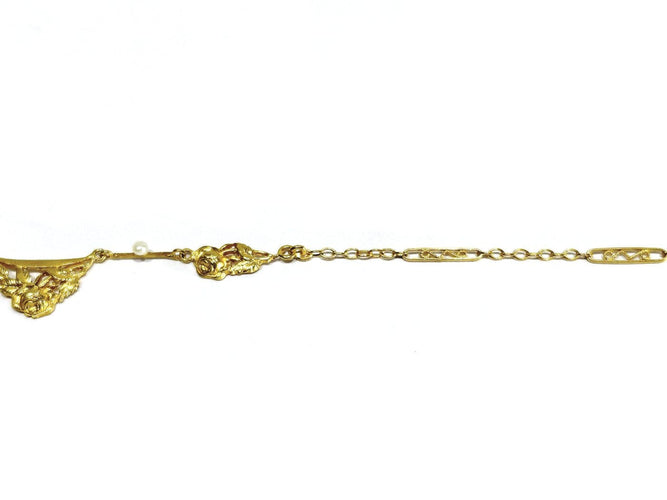 Collier drapé en or champagne et perles 58 Facettes 1809856