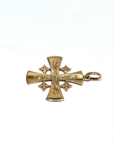 Croix de Jérusalem - Pendentif en or rose 18 carats 58 Facettes 1809874