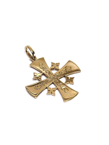 Pendentif Croix de Jérusalem - Pendentif en or rose 18 carats 58 Facettes 1809874