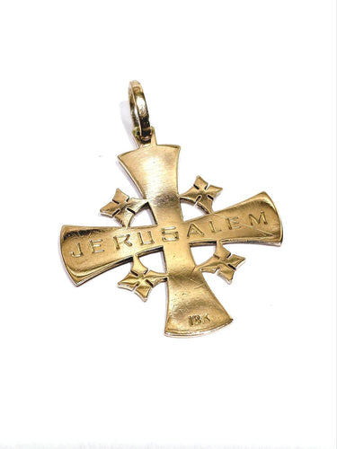 Pendentif Croix de Jérusalem - Pendentif en or rose 18 carats 58 Facettes 1809874