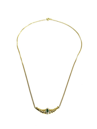 Collier en or rose et jaune, émeraude et diamants 58 Facettes 1809877