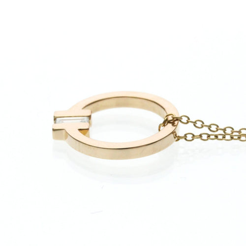 Tiffany & Co. T Circle - Pendentif en or rose et diamant 58 Facettes tlnadeqnyz