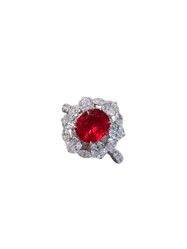 Bague Bague en or 18 carats, rubis du Mozambique non chauffé et diamants 58 Facettes jnci154