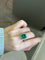 Bague 50 Bague en émeraude de Zambie, diamants et grenats tsavorites 58 Facettes jnci157