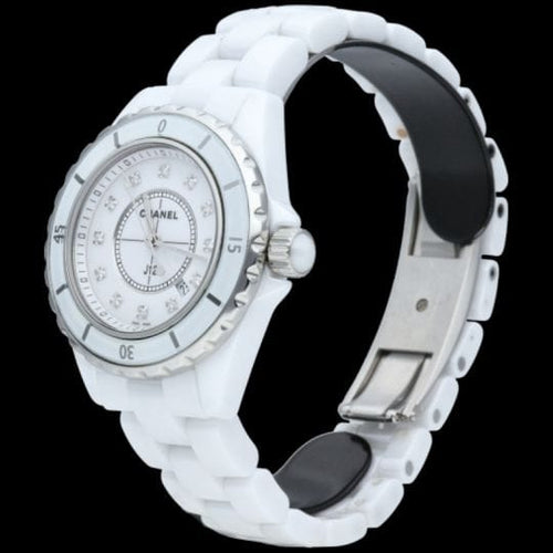 Chanel J12 - Montre 33 mm en céramique et diamants 58 Facettes MT46972