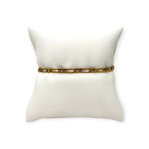 Bracelet maille Figaro en or jaune 18K 58 Facettes 330101473
